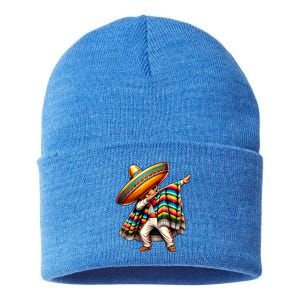 Dabbing Boy Mexican Poncho Cinco De Mayo Sustainable Knit Beanie