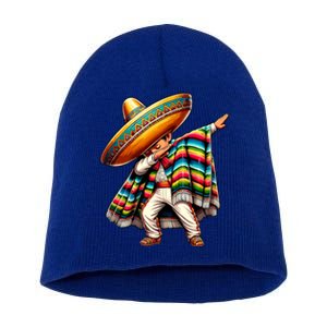 Dabbing Boy Mexican Poncho Cinco De Mayo Short Acrylic Beanie