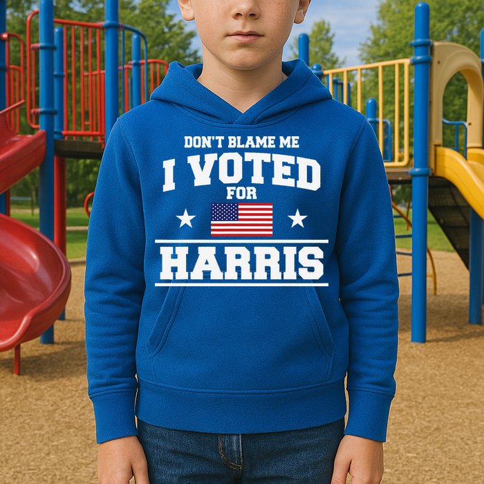 Dont Blame Me I Voted For Harris Kids Hoodie