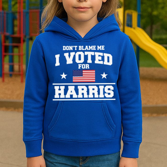 Dont Blame Me I Voted For Harris Kids Hoodie