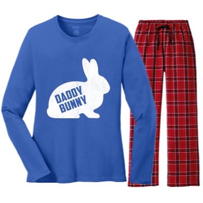 Daddy Bunny Matching Father Dad Papa Easter Day Gift Women's Long Sleeve Flannel Pajama Set 