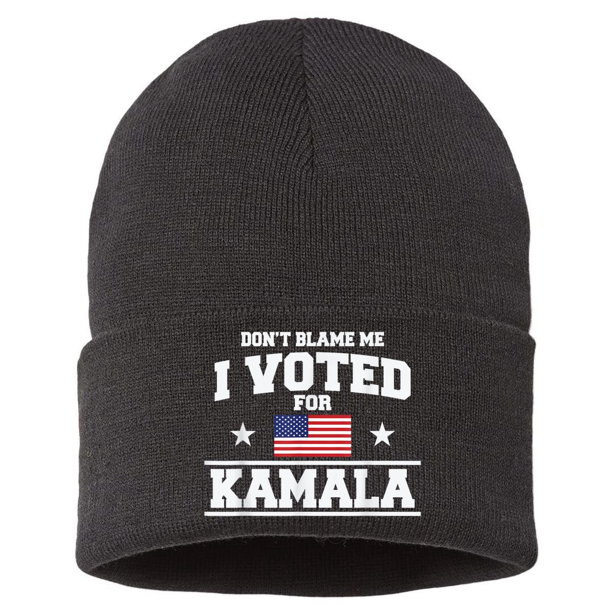 DonT Blame Me I Voted For Kamala Pro Harris Supporter Sustainable Knit Beanie