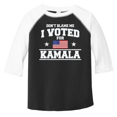 DonT Blame Me I Voted For Kamala Pro Harris Supporter Toddler Fine Jersey T-Shirt