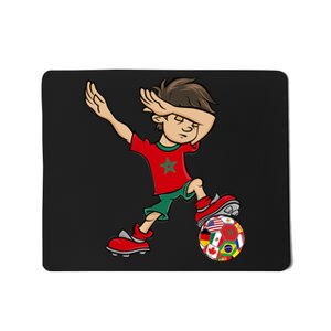 Dabbing Boy Morocco Soccer Jersey National Flag Mousepad