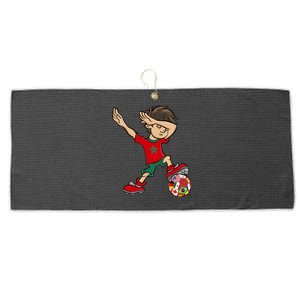 Dabbing Boy Morocco Soccer Jersey National Flag Large Microfiber Waffle Golf Towel