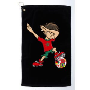 Dabbing Boy Morocco Soccer Jersey National Flag Platinum Collection Golf Towel