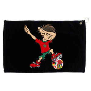 Dabbing Boy Morocco Soccer Jersey National Flag Grommeted Golf Towel