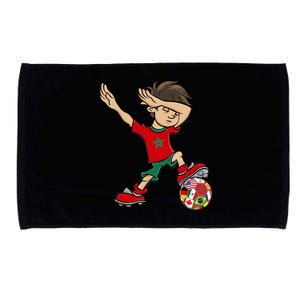 Dabbing Boy Morocco Soccer Jersey National Flag Microfiber Hand Towel