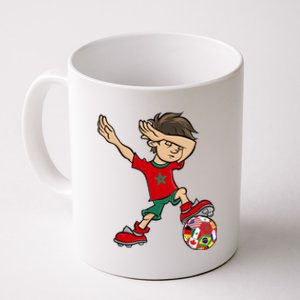 Dabbing Boy Morocco Soccer Jersey National Flag Coffee Mug