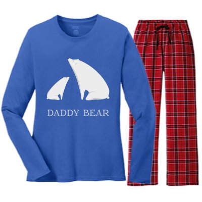 Daddy Bear Meaningful Gift Funny Vintage Christmas Polar Bear Costume Great Gift Women's Long Sleeve Flannel Pajama Set 