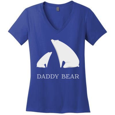 Daddy Bear Meaningful Gift Funny Vintage Christmas Polar Bear Costume Great Gift Women's V-Neck T-Shirt