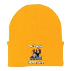 DonT Blame Me. I Voted For Kamala! Kamala & Little Trump Knit Cap Winter Beanie