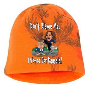 DonT Blame Me. I Voted For Kamala! Kamala & Little Trump Kati - Camo Knit Beanie