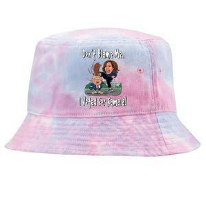 DonT Blame Me. I Voted For Kamala! Kamala & Little Trump Tie-Dyed Bucket Hat