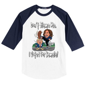 DonT Blame Me. I Voted For Kamala! Kamala & Little Trump Baseball Sleeve Shirt