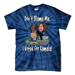 DonT Blame Me. I Voted For Kamala! Kamala & Little Trump Tie-Dye T-Shirt