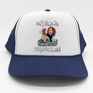 DonT Blame Me. I Voted For Kamala! Kamala & Little Trump Trucker Hat