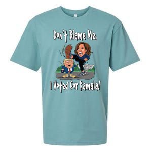 DonT Blame Me. I Voted For Kamala! Kamala & Little Trump Sueded Cloud Jersey T-Shirt