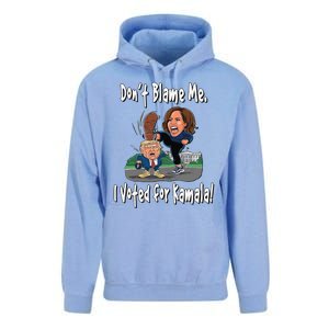 DonT Blame Me. I Voted For Kamala! Kamala & Little Trump Unisex Surf Hoodie