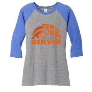 Denver Basketball Mile High 5280 Women's Tri-Blend 3/4-Sleeve Raglan Shirt