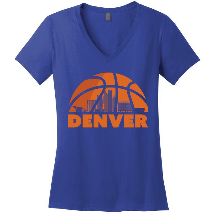 Denver Basketball Mile High 5280 Women's V-Neck T-Shirt