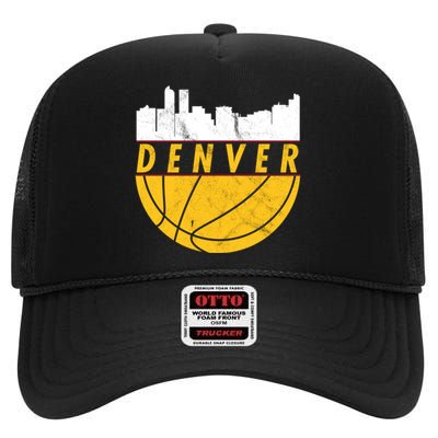 Denver Basketball Mile High 5280 DENVER High Crown Mesh Back Trucker Hat