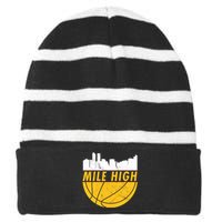 Denver Basketball Mile High 5280 Striped Beanie with Solid Band