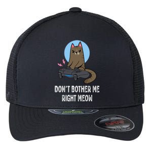 DonT Bother Me Right Meow Funny Video Gamer And Cat Lover Cool Gift Flexfit Unipanel Trucker Cap