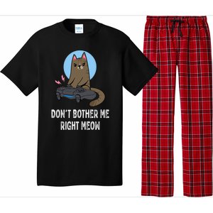 DonT Bother Me Right Meow Funny Video Gamer And Cat Lover Cool Gift Pajama Set