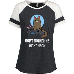 DonT Bother Me Right Meow Funny Video Gamer And Cat Lover Cool Gift Enza Ladies Jersey Colorblock Tee