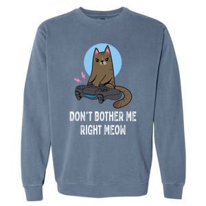 DonT Bother Me Right Meow Funny Video Gamer And Cat Lover Cool Gift Garment-Dyed Sweatshirt