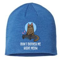 DonT Bother Me Right Meow Funny Video Gamer And Cat Lover Cool Gift Sustainable Beanie