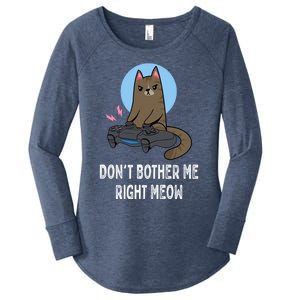 DonT Bother Me Right Meow Funny Video Gamer And Cat Lover Cool Gift Women's Perfect Tri Tunic Long Sleeve Shirt