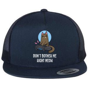 DonT Bother Me Right Meow Funny Video Gamer And Cat Lover Cool Gift Flat Bill Trucker Hat