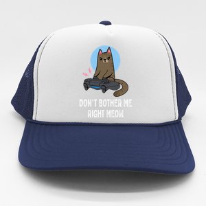 DonT Bother Me Right Meow Funny Video Gamer And Cat Lover Cool Gift Trucker Hat