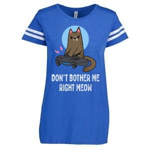 DonT Bother Me Right Meow Funny Video Gamer And Cat Lover Cool Gift Enza Ladies Jersey Football T-Shirt