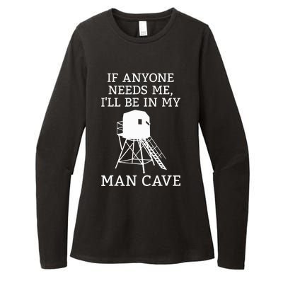 Deer Blind Man Cave Funny Hunter Dad Grandad Hunting Season Womens CVC Long Sleeve Shirt