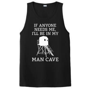 Deer Blind Man Cave Funny Hunter Dad Grandad Hunting Season PosiCharge Competitor Tank