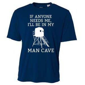 Deer Blind Man Cave Funny Hunter Dad Grandad Hunting Season Cooling Performance Crew T-Shirt