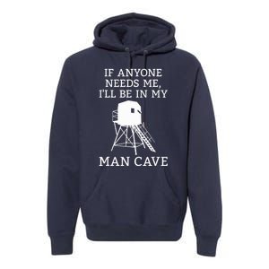 Deer Blind Man Cave Funny Hunter Dad Grandad Hunting Season Premium Hoodie