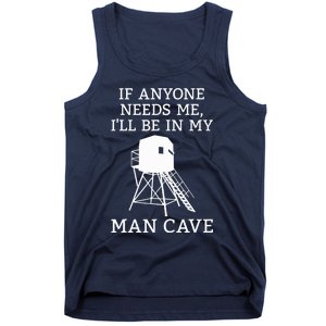 Deer Blind Man Cave Funny Hunter Dad Grandad Hunting Season Tank Top