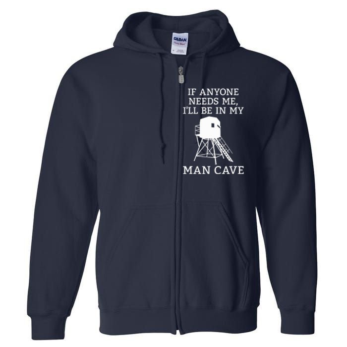 Deer Blind Man Cave Funny Hunter Dad Grandad Hunting Season Full Zip Hoodie