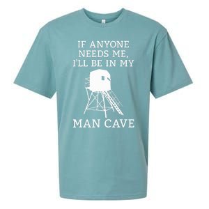 Deer Blind Man Cave Funny Hunter Dad Grandad Hunting Season Sueded Cloud Jersey T-Shirt