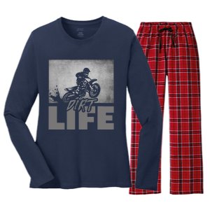 Dirt Bike Motocross - Dirt Bike Motocross Women's Long Sleeve Flannel Pajama Set 