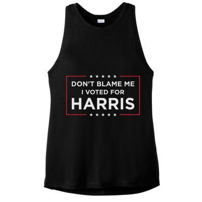 Don't Blame Me I Voted For Harris Ladies PosiCharge Tri-Blend Wicking Tank