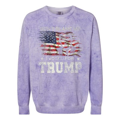 DonT Blame Me I Voted For Trump Vintage Flag Colorblast Crewneck Sweatshirt