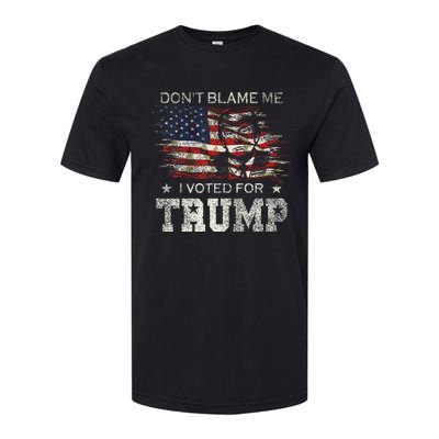 DonT Blame Me I Voted For Trump Vintage Flag Softstyle CVC T-Shirt