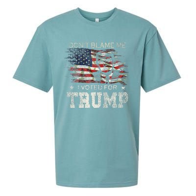 DonT Blame Me I Voted For Trump Vintage Flag Sueded Cloud Jersey T-Shirt