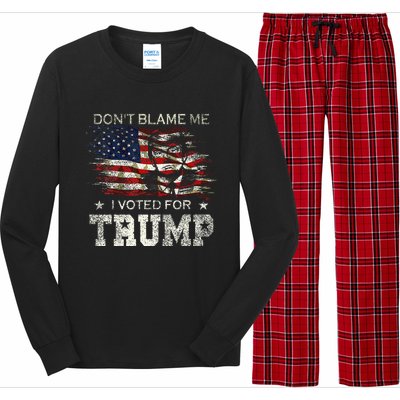 Dont Blame Me I Voted For Trump Long Sleeve Pajama Set