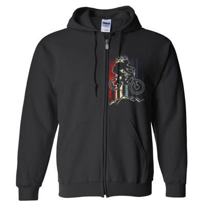 Dirt Bike Mtb Downhill Mountain American Us Flag Full Zip Hoodie